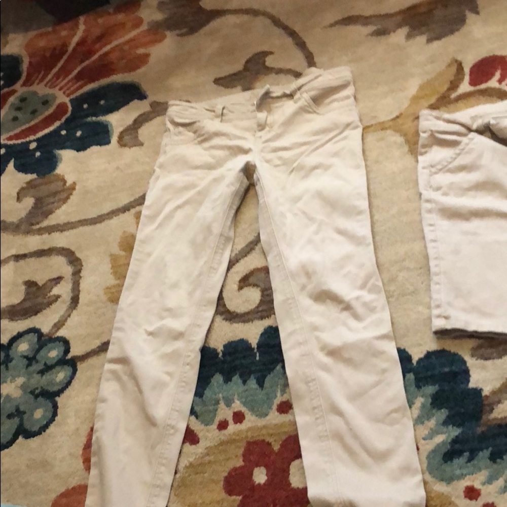Skinny leg khaki pants